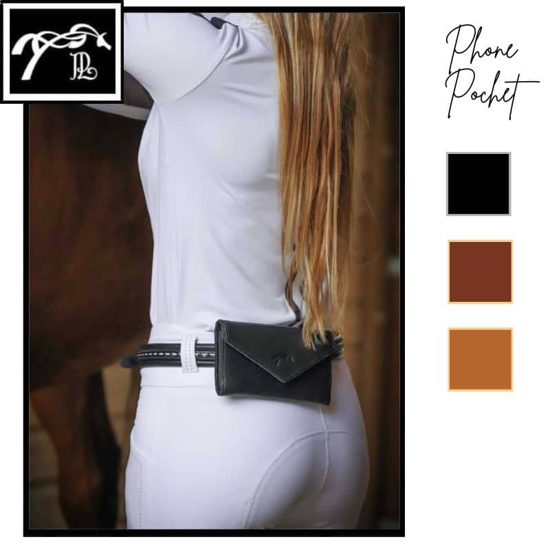 Pochette téléphone cuir Pénélope en cuir noir, havane ou cognac