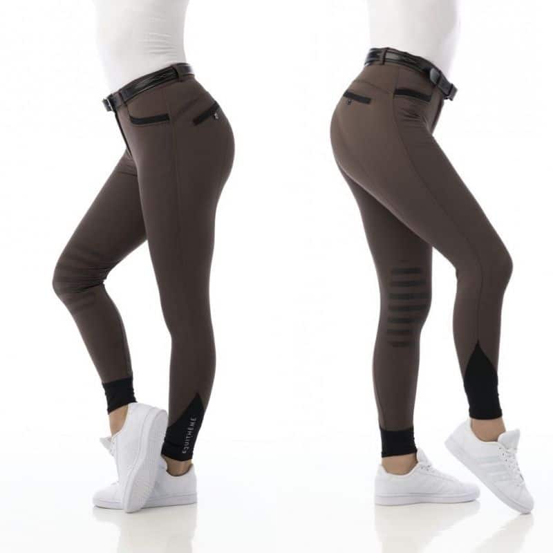 Pantalon d'équitation Safir taupe strass noir Equitheme Sellerie Equinoxe-Shop