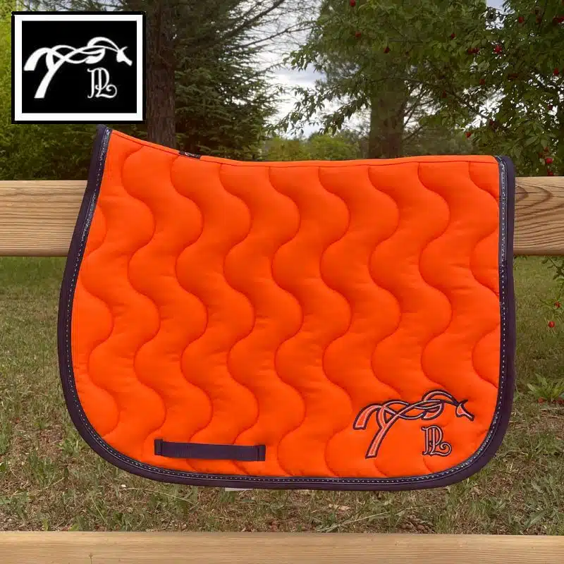 TAPIS DE SELLE CLASSIQUE ORANGE MARINE PENELOPE COLLECTION SELLERIE EQUINOXE-SHOP