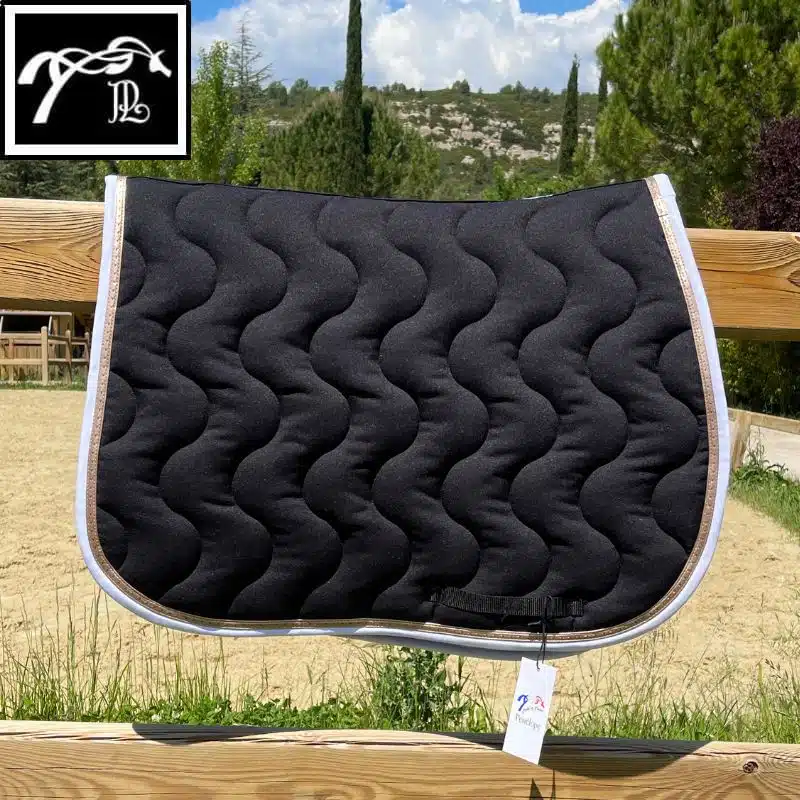 TAPIS DE SELLE CLASSIQUE Noir Rose Gold PENELOPE STORE Sellerie Equinoxe-Shop