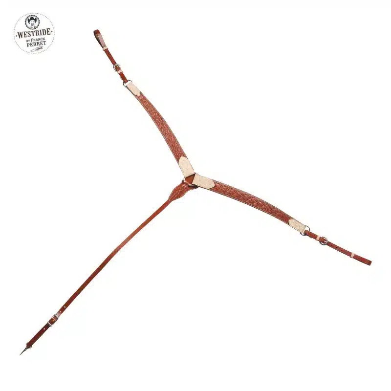 Collier de chasse Westride cognac écru Sellerie Equinoxe Shop Fuveau