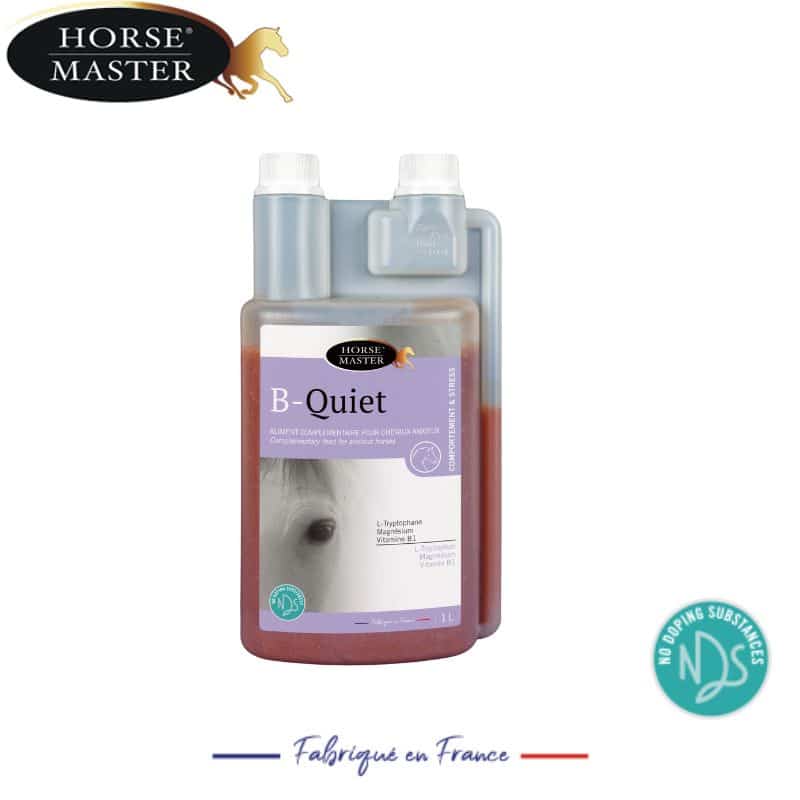 B QUIET 1L Tryptophane et magnésium pour chevaux anxieux Horse Master Sellerie Equinoxe Shop Fuveau