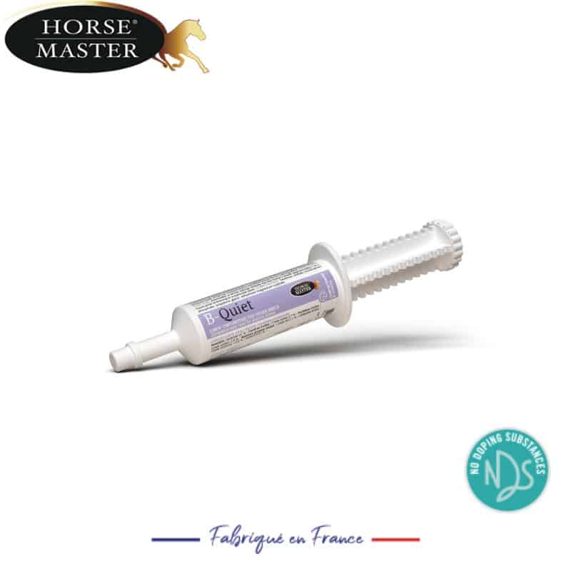 Pate B QUIET seringue Tryptophane et magnésium pour chevaux anxieux Horse Master Sellerie Equinoxe Shop Fuveau