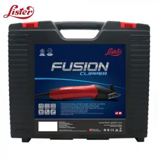 Tondeuse Lister Fusion rouge en malette pour cheval et poney Sellerie Equinoxe Shop Fuveau