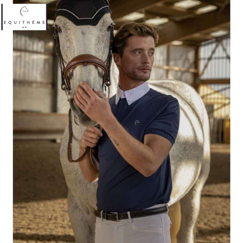 POLO DE CONCOURS WELLINGTON homme marine EQUITHÈME by SELLERIE EQUINOXE