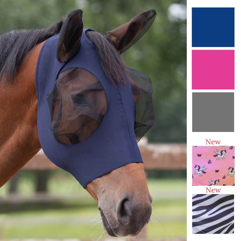 Bonnet Flymask super bug QHP masque anti-mouches lycra cheval et poney Sellerie Equinoxe Shop Fuveau