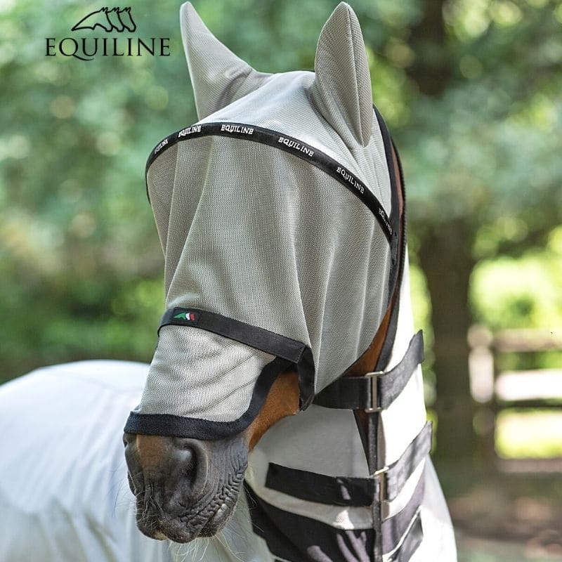 masque anti-mouches Lemonfly Cheval gris Equiline Equestrian Equinoxe-shop