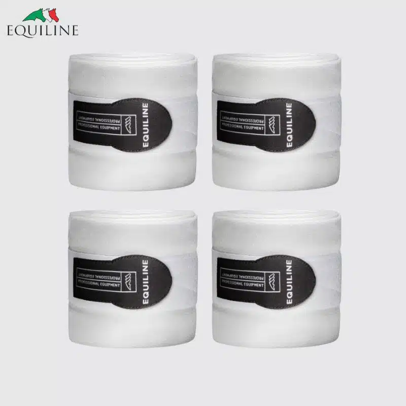 Bandes de polo polaire set de 4 EQUILINE EC018PD04000 blanc Sellerie Equinoxe Shop Fuveau