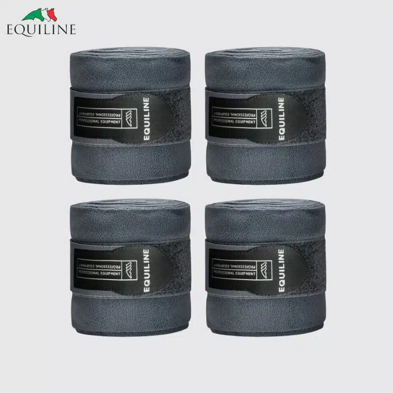 Bandes de polo polaire set de 4 EQUILINE EC018PD04000 gris Sellerie Equinoxe Shop Fuveau