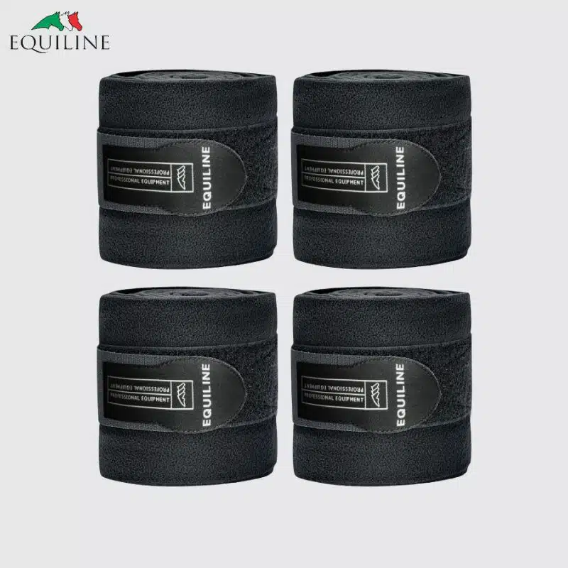 Bandes de polo polaire set de 4 EQUILINE EC018PD04000 noir Sellerie Equinoxe Shop Fuveau
