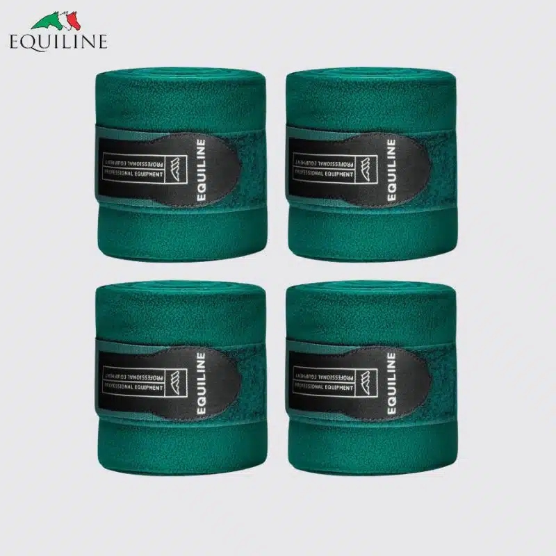 Bandes de polo polaire set de 4 EQUILINE EC018PD04000 vert Sellerie Equinoxe Shop Fuveau