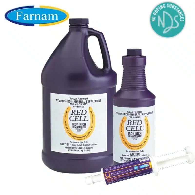 Red Cell Booster Farnam liquide et seringue Energie et puissance cheval Sellerie Equinoxe Shop Fuveau
