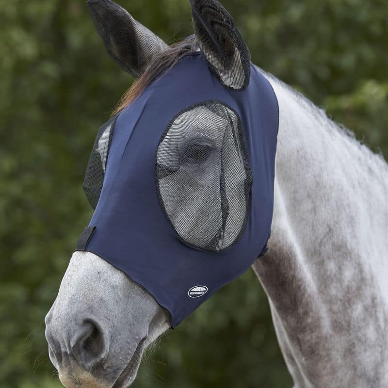 Masque Anti-Mouches Pour Cheval - Taille M Ou L - En Maille Respirante Polyester - Protection Du Visage Pour Équitation
