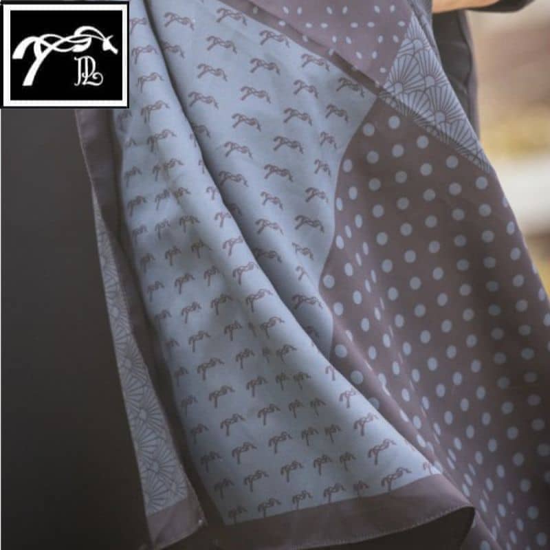 PENELOPE STORE - Foulard MYA noir bleu canard Sellerie Equinoxe