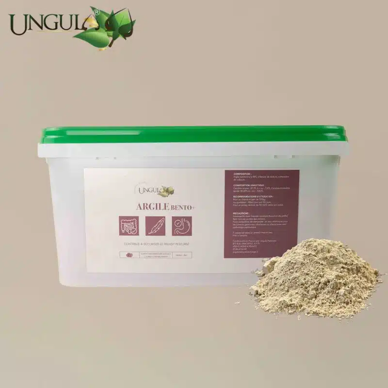 Argile alimentaire bentonite Bento+ Ungula Naturalis pour cheval en pot de 2 kg