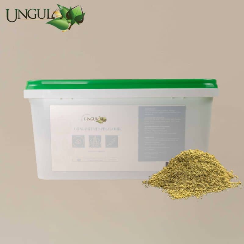 Pot Confort Respiratoire Ungula Naturalis, complément en poudre pour cheval de 1 kg