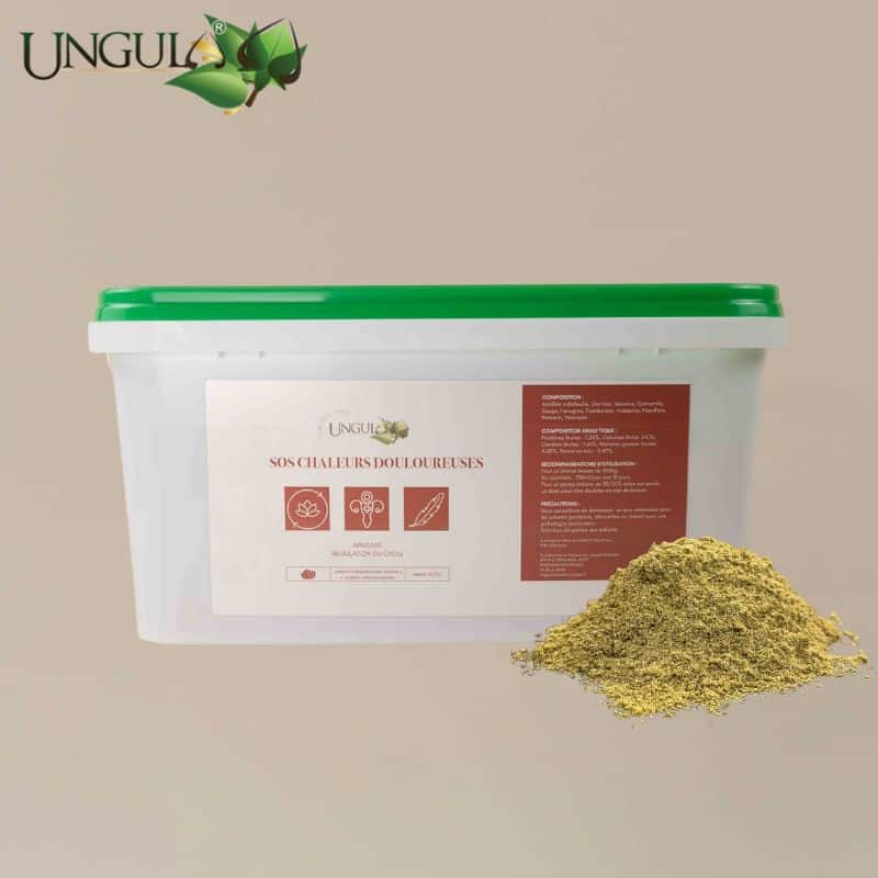 SOS Chaleurs Douloureuses Ungula Naturalis, complément en poudre pour jument