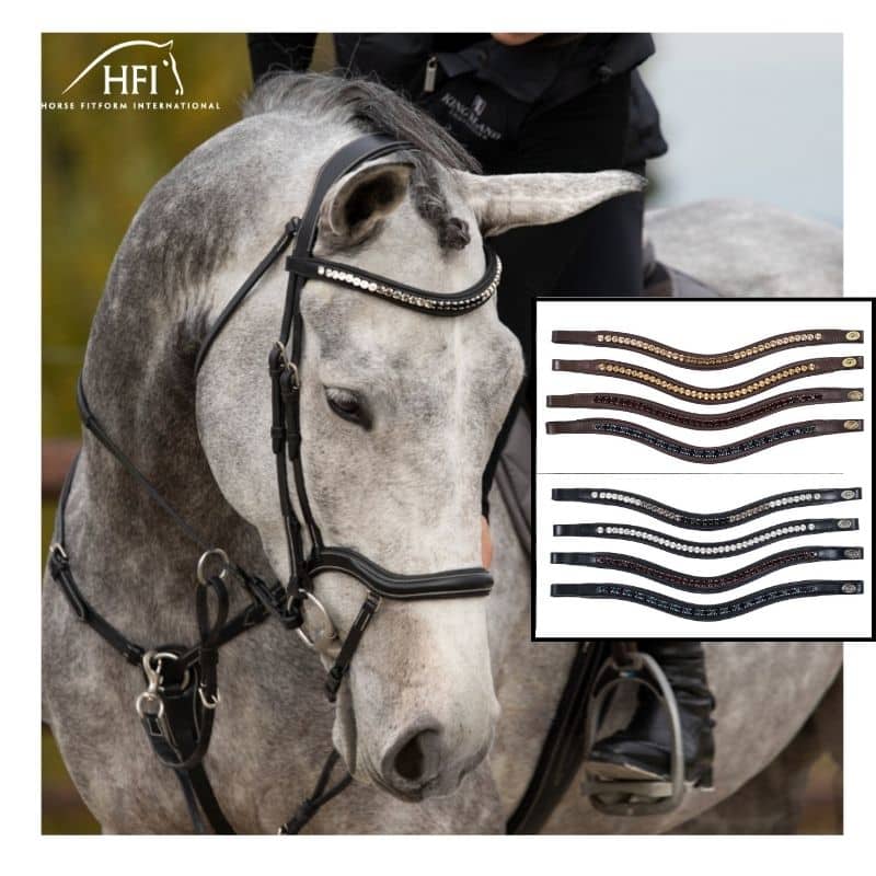 Frontal Wave HFI Cuir Strass cheval equinoxe-shop