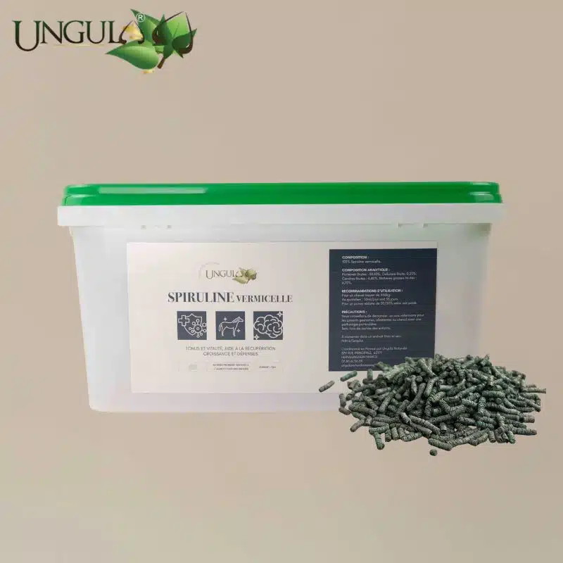Spiruline Ungula Naturalis pour cheval en vermicelles, format 1 kg