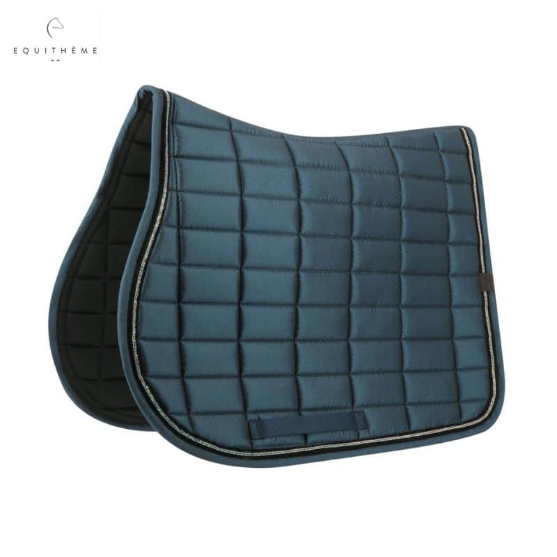 Tapis de selle equitheme domino strass bleu canard Sellerie Equinoxe