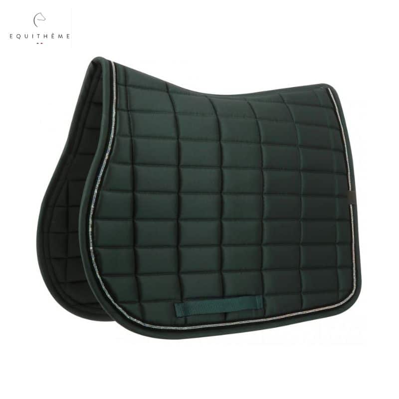 Tapis de selle equitheme domino strass vert forêt Sellerie Equinoxe