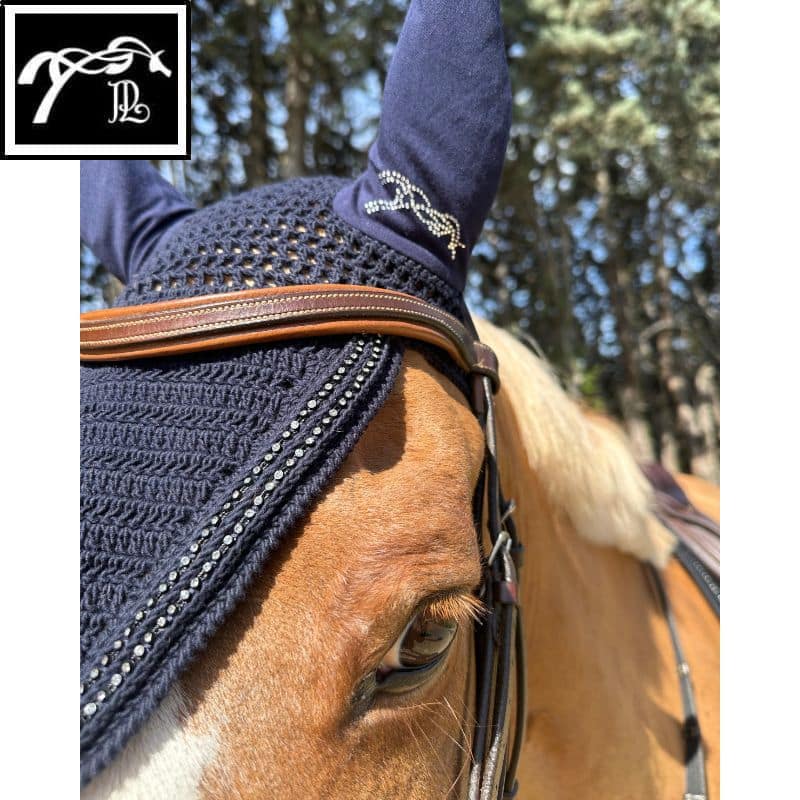 Bonnet Long marine à strass détail PENELOPE STORE SS24 Equinoxe-Shop