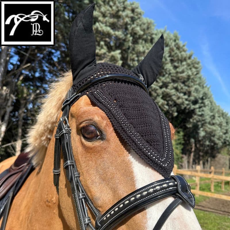 Bonnet Long noir à strass PENELOPE STORE SS24 Sellerie Equinoxe