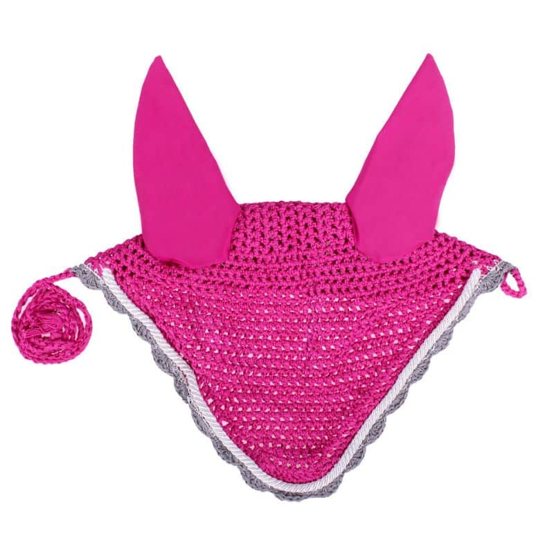 Bonnet anti-mouches COLOR QHP Q-Essentials cheval rose fuchsia Bonnet anti-mouches COLOR QHP Q-Essentials rose Fuchsia Equinoxe-Shop