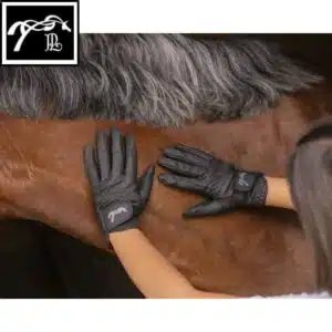 Gants d'équitation enfants noir Prisma Strass Eden by Pénélope SELLERIE EQUINOXE SHOP FUVEAU