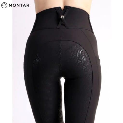 Pantalon d'équitation MoAviana Extra Highwaist Breeches Fullgrip Black dos MONTAR SS24 EQUINOXE-SHOP