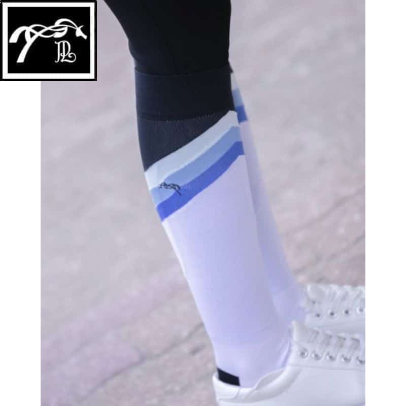 PENELOPE STORE - Chaussettes d'équitation Fun Blanc Bleu Sellerie Equinoxe