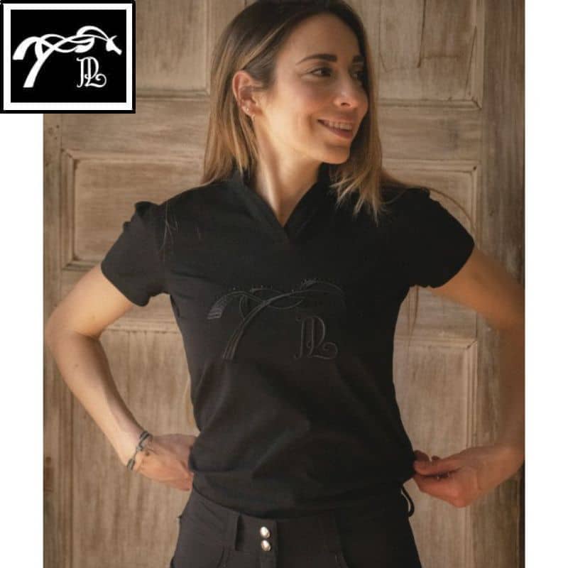 Polo Iliana Noir PENELOPE COLLECTION Sellerie Equinoxe