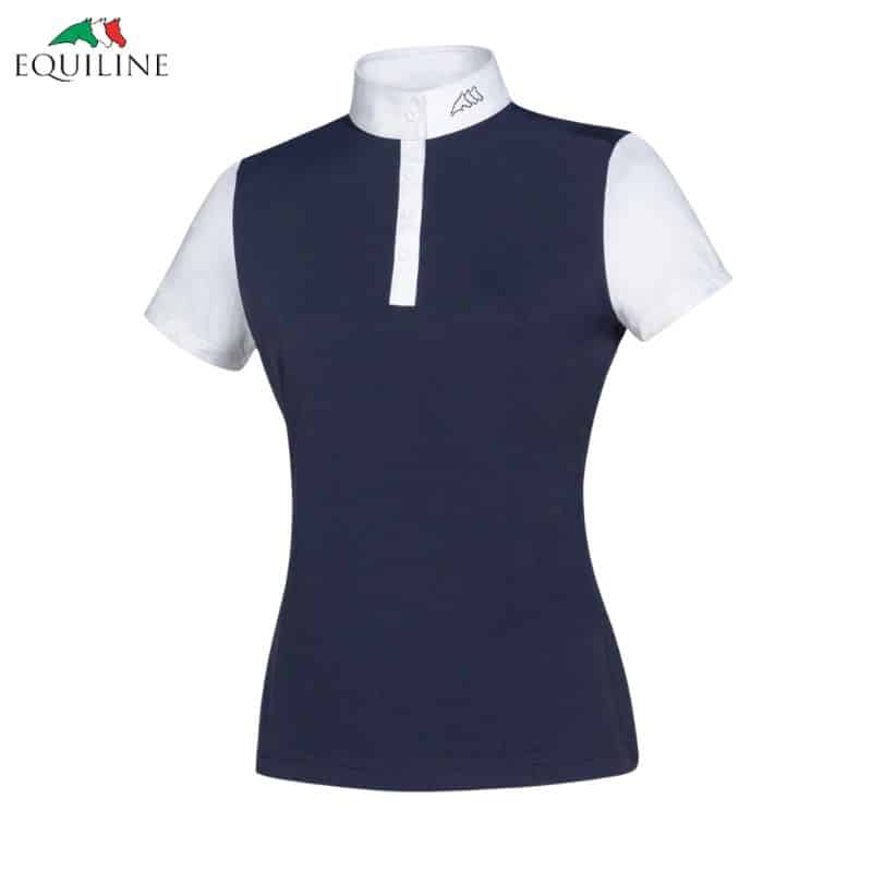 POLO DE CONCOURS manches courtes marine ESDIE EQUILINE SS24 Equinoxe-Shop