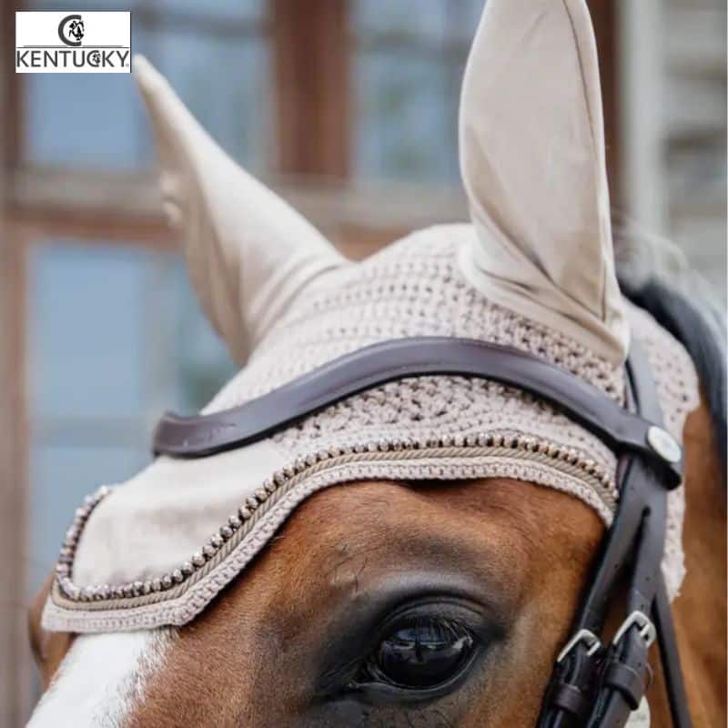 Bonnet Velvet Pearls Beige Cheval KENTUCKY Equinoxe-Shop
