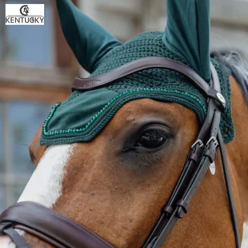 Bonnet Velvet Pearls Vert Cheval KENTUCKY Equinoxe-Shop