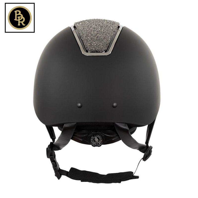 Casque d'équitation BR Omega Glamourous Plus noir arrière Sellerie Equinoxe
