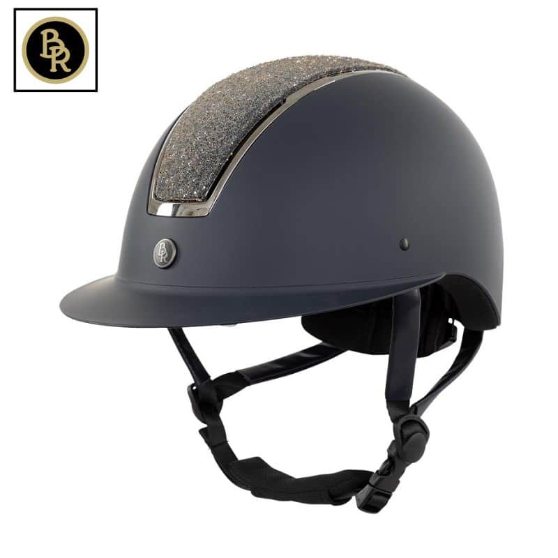 Casque d'équitation BR Omega Glamourous Plus marine Equinoxe-Shop