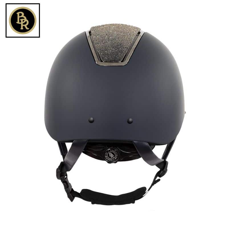 Casque d'équitation BR Omega Glamourous Plus marine arrière Equinoxe-Shop
