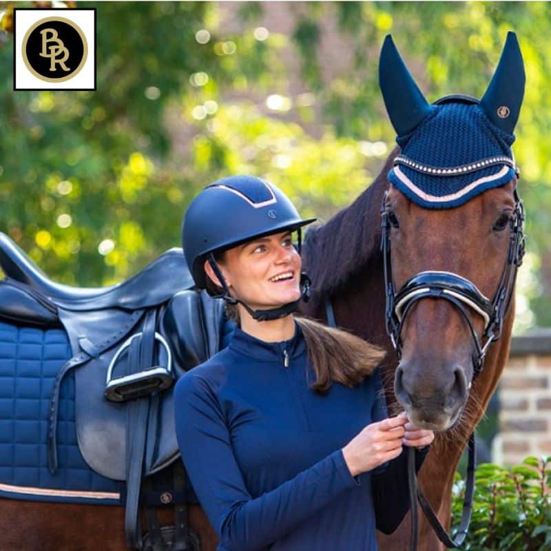 Casque d'équitation BR Omega Painted Glitter arrière (2) Casque d'équitation BR Omega Painted Glitter marine rose gold Equinoxe-Shop