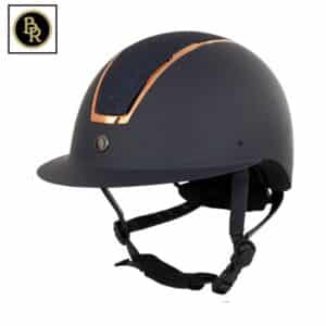 Casque d'équitation BR Omega Painted Glitter marine rose gold Sellerie Equinoxe