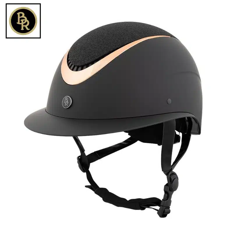 Casque d'équitation BR Theta Plus Painted Glitter 541049 noir Sellerie Equinoxe Shop Fuveau