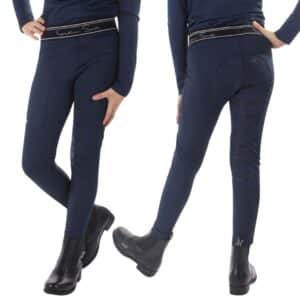 Legging d'équitation Eden Junior full grip Marine QHP SS24 Legging d'équitation Eden Junior full grip Marine Sellerie Equinoxe