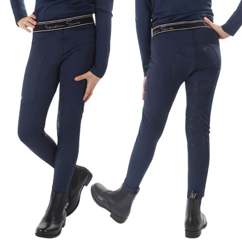 Legging d'équitation Eden Junior full grip Marine Sellerie Equinoxe