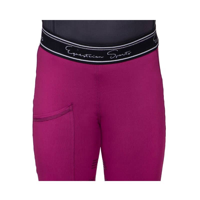 Legging d'équitation Eden Junior full grip Raspberry Sellerie Equinoxe