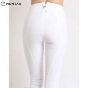 Legging d'équitation MOAVIANA CRYSTAL LOGO TONE IN TONE PULL ON WHITE F_G rear Montar Sellerie Equinoxe