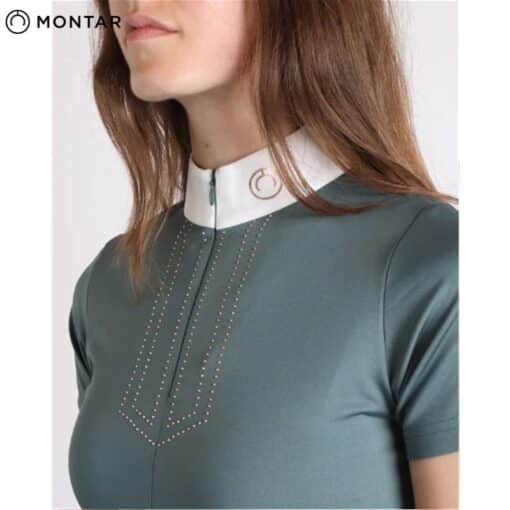 POLO DE CONCOURS MOVIOLET WITH ROSEGOLD CRYSTALS AND LOGO JADE MONTAR