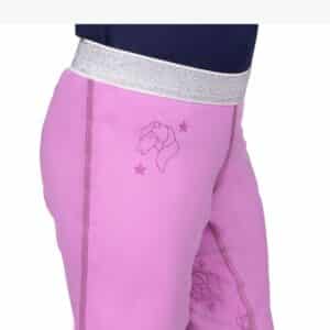 Pantalon d'équitation pour enfant Gween rose pailleté SS 24 QHP Equinoxe-Shop