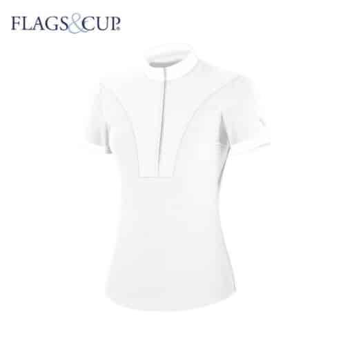 Polo de concours Arizona blanc FLAGS & CUP SS24 Equinoxe-Shop