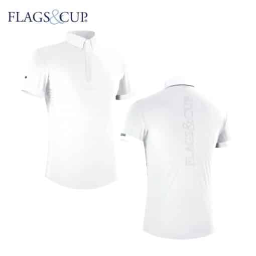 Polo de concours WAKO blanc FLAGS & CUP SS24 Sellerie Equinoxe