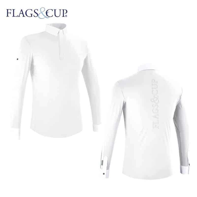 Polo de concours WAKO Homme blanc FLAGS & CUP SS24 Equinoxe-Shop